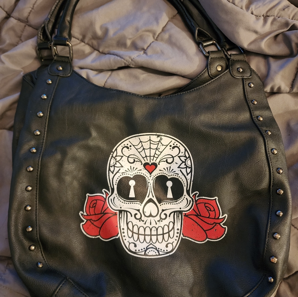 Sugar skull shoulder bag